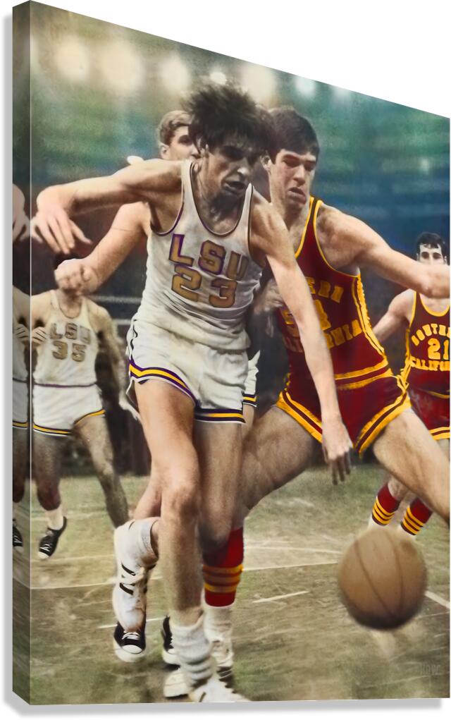 1969 LSU USC Basketball Pistol Pete Art by Row One Brand Wall Art