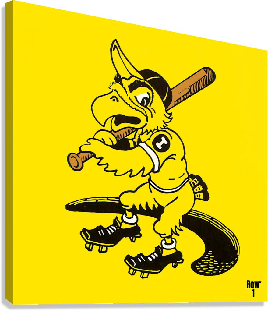 Dick Spencer Iowa Herky Hawk Baseball Cartoon Art Canvas Print