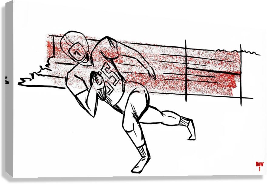 1960s football player art row1 Canvas Print