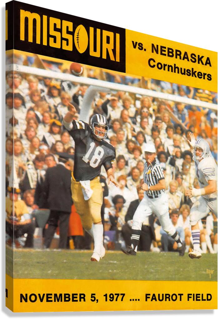 1977 nebraska missouri football program art  Canvas Print