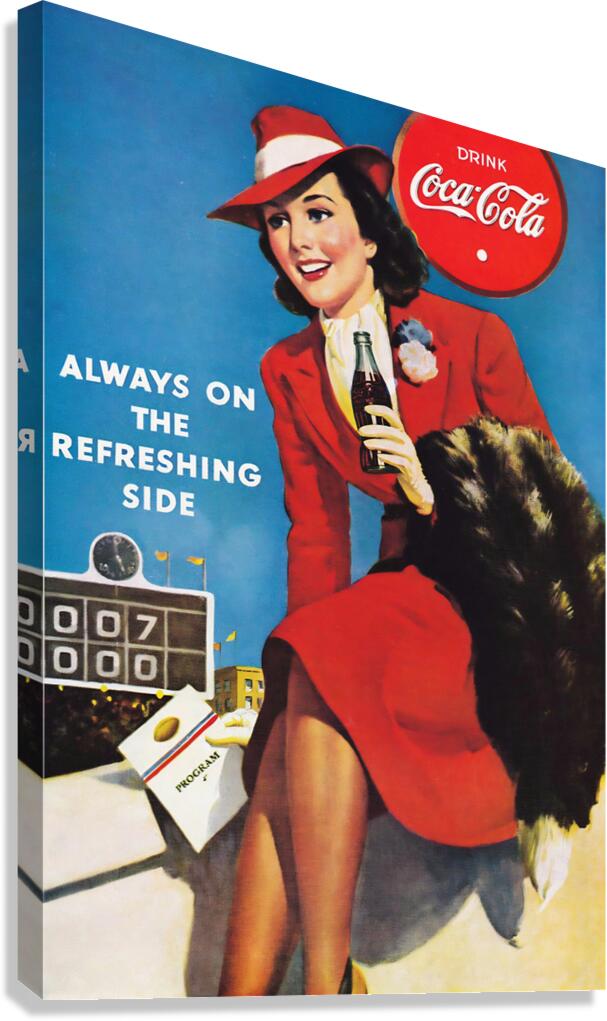 1940 coke football ad Canvas Print