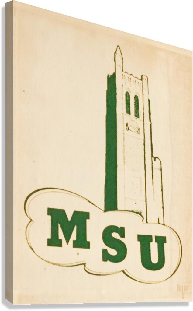 vintage michigan state msu campus art  Canvas Print