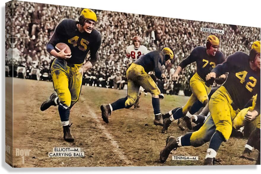1945 Michigan Wolverines Football Art Canvas Print