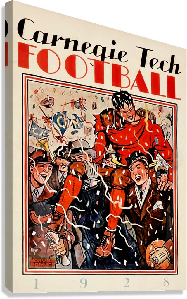 1928 Carnegie Tech Football Program Art Canvas Print