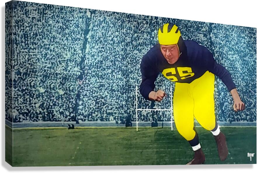 Vintage Michigan Wolverines Football Art Remix Canvas Print