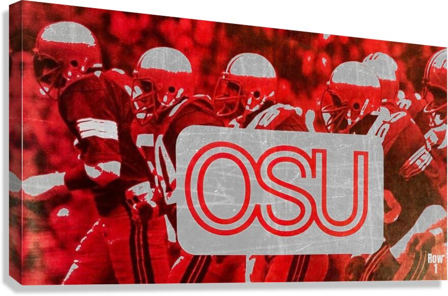 Retro OSU Buckeyes Football Art Canvas Print