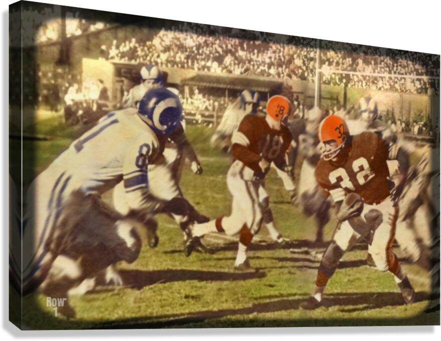Jim Brown Cleveland Browns Viewfinder Art Canvas Print