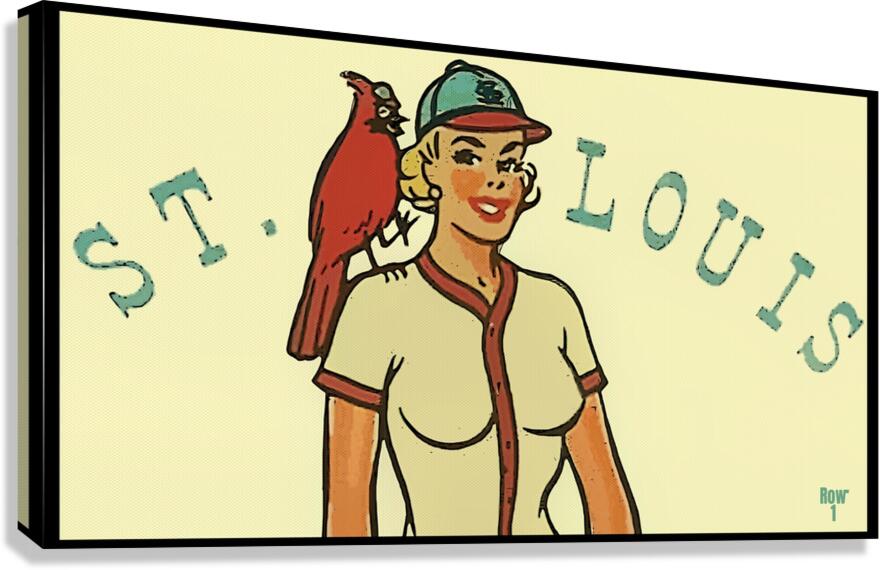 Vintage St. Louis Cardinal Pinup Art Canvas Print