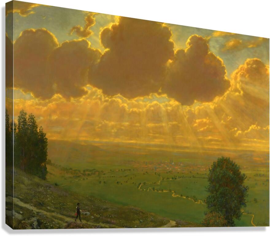 Sunburst Over Sackingen Black Forest  Canvas Print