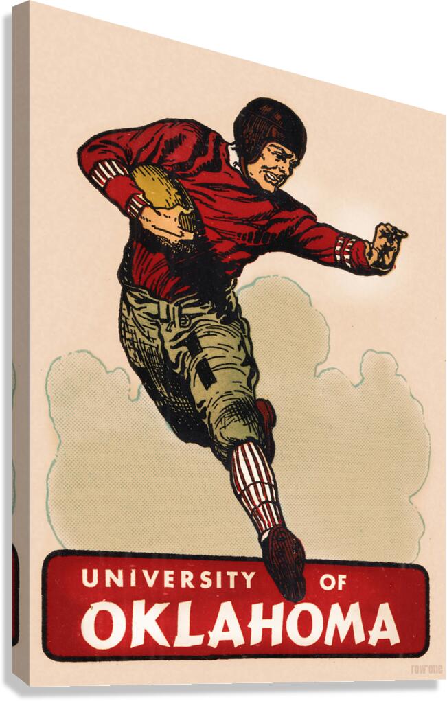 Vintage University of Oklahoma Football Player Canvas Print