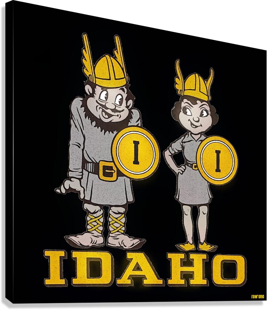 Vintage Idaho Vandals Cartoon Couple Art Canvas Print