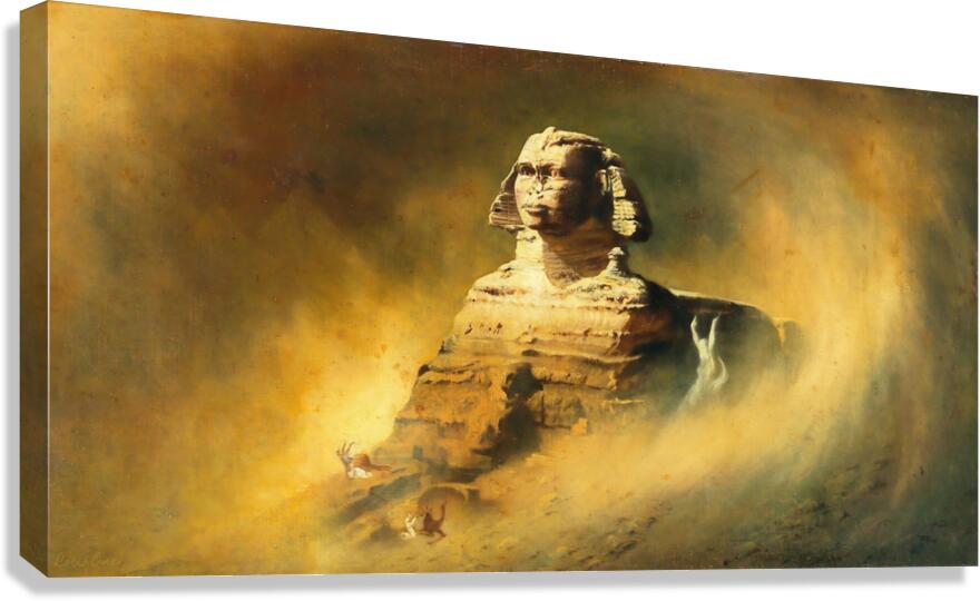 Sphinx Egyptian Art by Karl Wilhelm Diefenbach Canvas Print