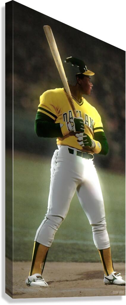Rickey Henderson Night At Bat Canvas Print