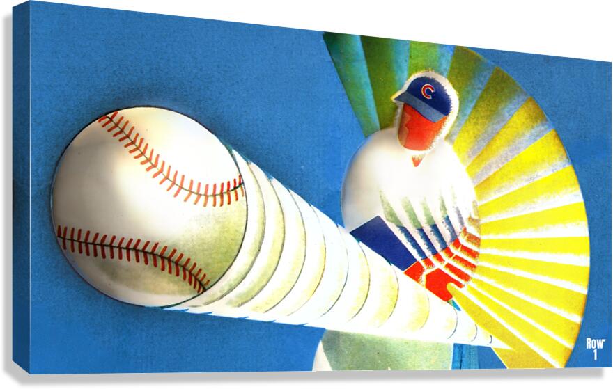Vintage Cubs Batter Remix Art Canvas Print