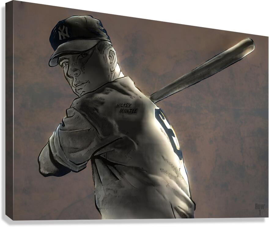 Mickey Mantle Rookie Art Canvas Print