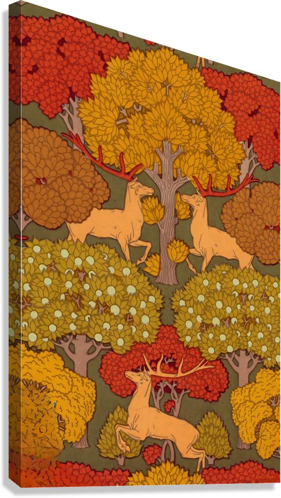 Deer and Trees Canvas Print
