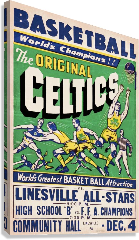 1930s original celtics basketball art Canvas Print