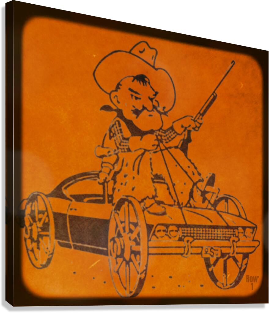 1970s Pistol Pete OSU Car Art Canvas Print