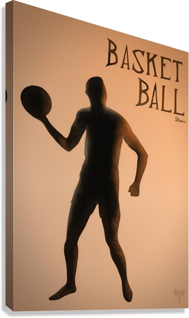 early 1900s basketball player art row1 Canvas Print