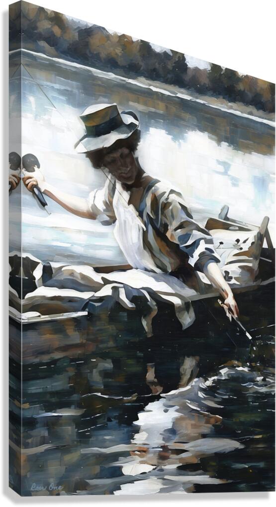 1907 Her First Catch of the Season Canvas Print