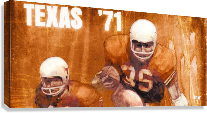 1971 texas longhorns football art remix Canvas Print