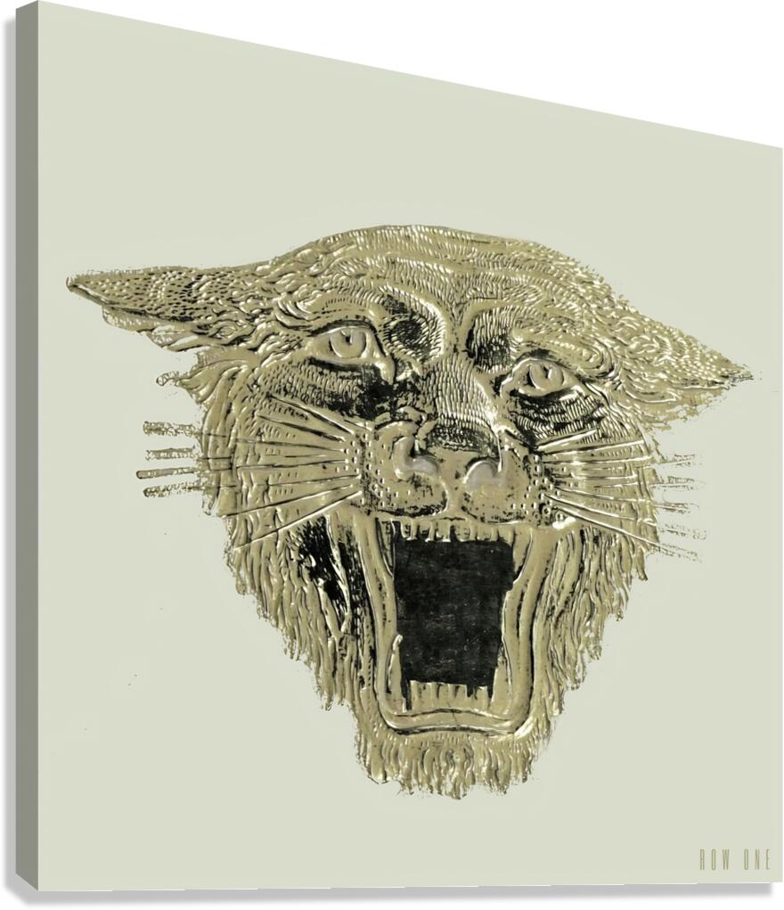vintage wildcat mascot art reproduction Canvas Print