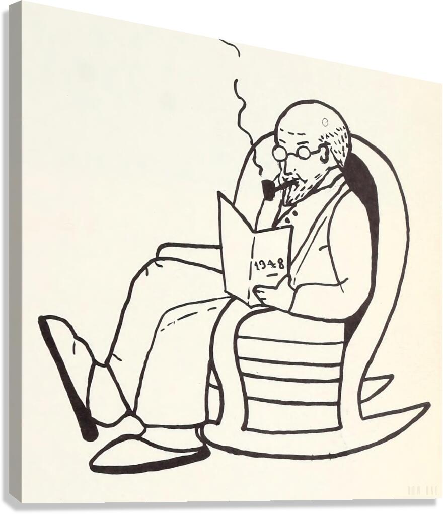 1948 man in rocking chair art Canvas Print