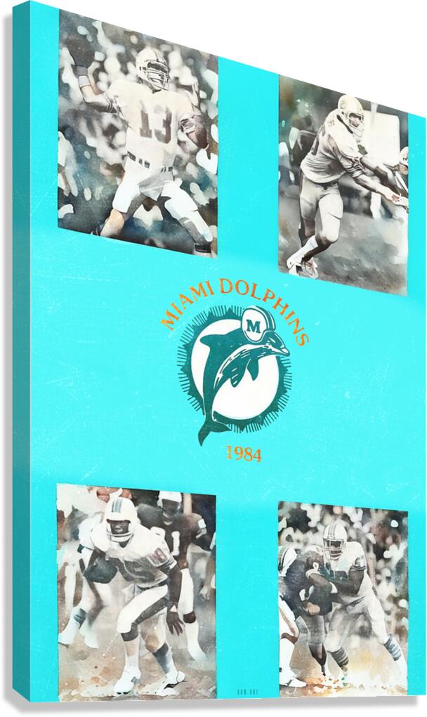 1984 Miami Dolphins Football Art Remix Canvas Print