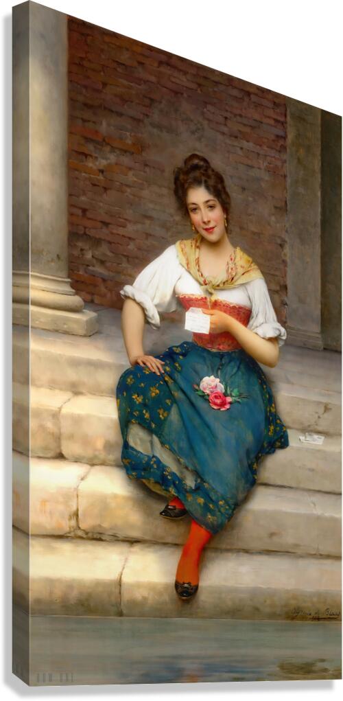 Beautiful 1902 Art: The Love Letter  Canvas Print