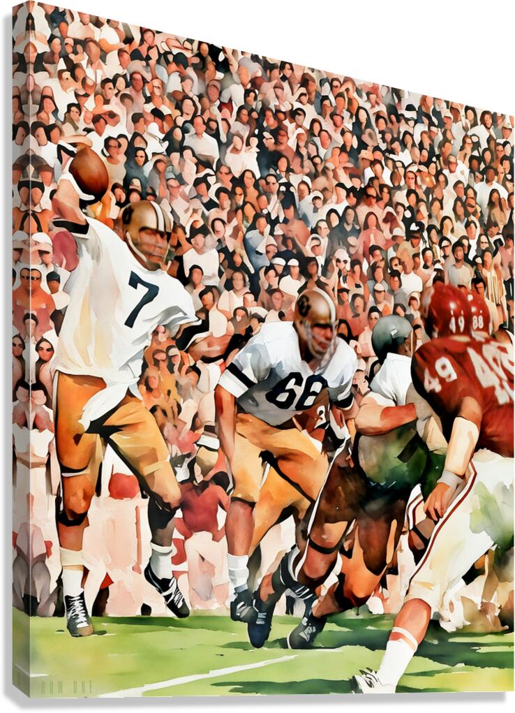 1971 Colorado vs. Oklahoma Football Art Canvas Print