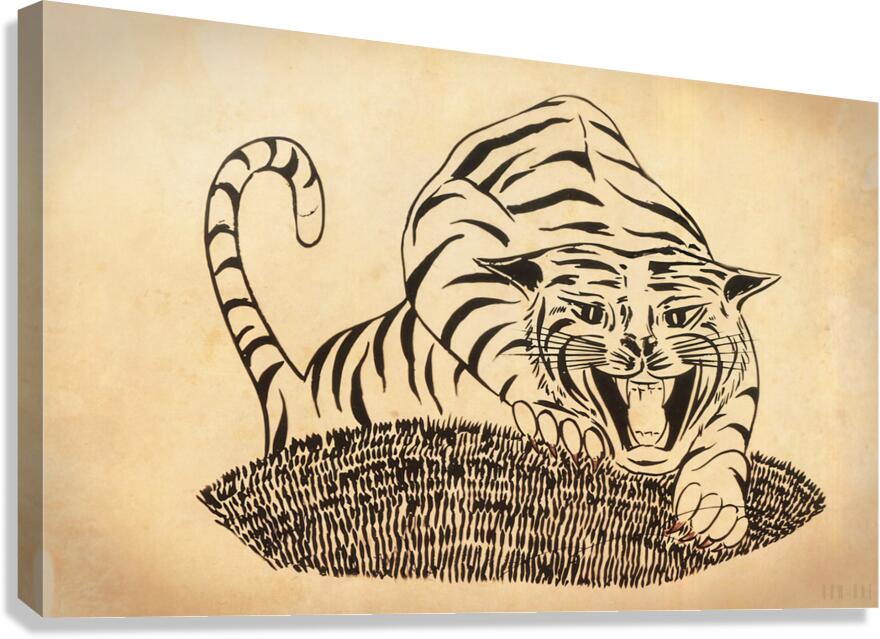 1960s Tiger Art Canvas Print