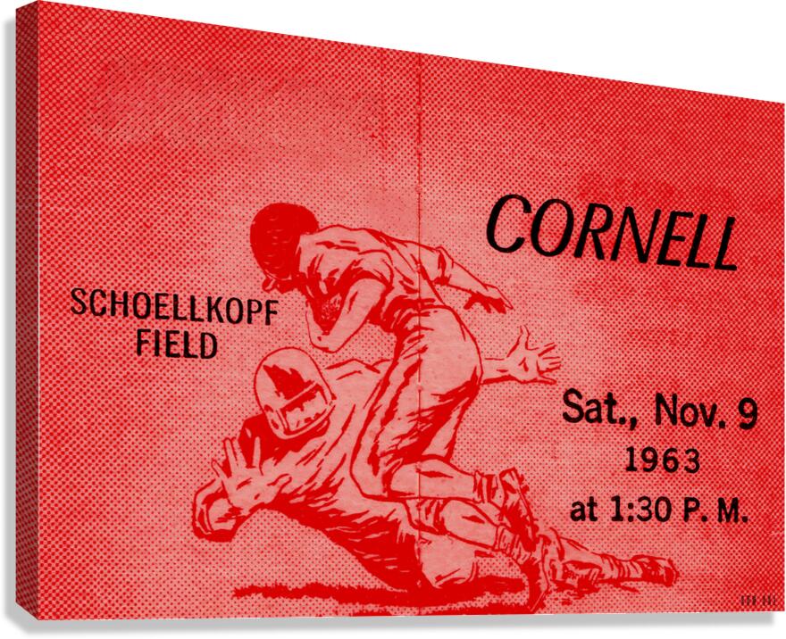 1963 cornell football ticket art remix Canvas Print