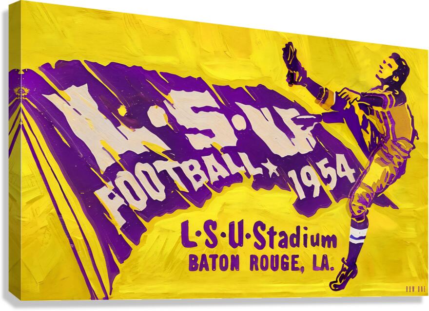 1954 LSU Football Ticket Art Remix Canvas Print