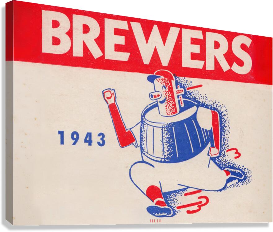 1943 Milwaukee Brewers Art Canvas Print