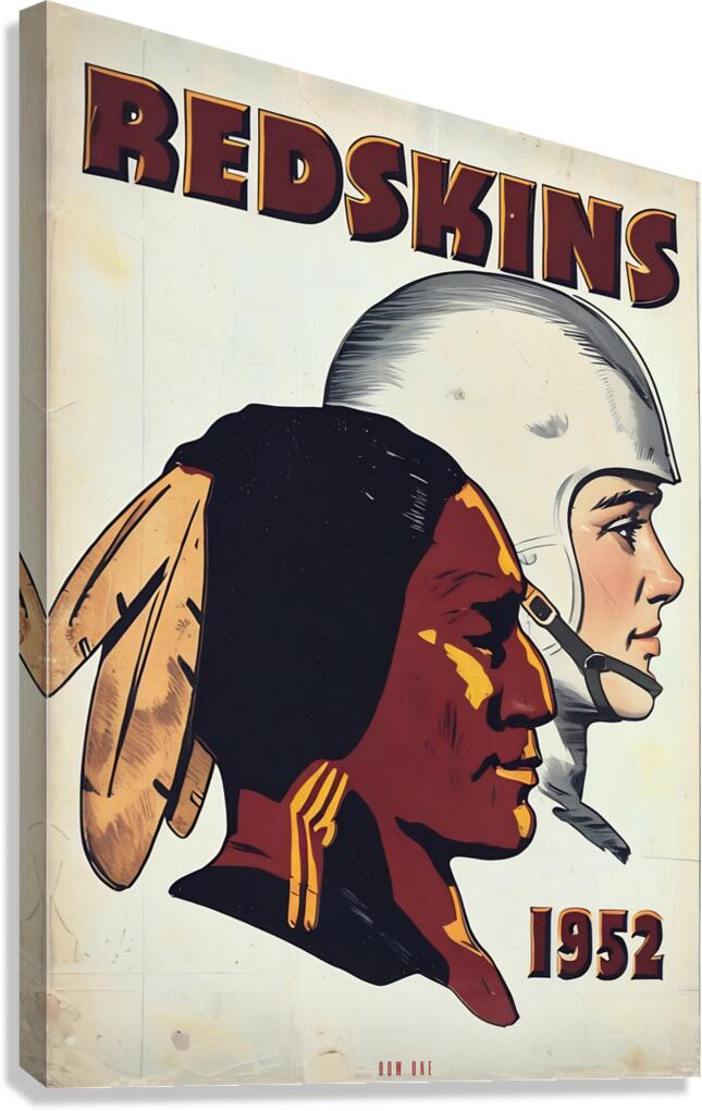 1952 Washington Redskins Art Remix Canvas Print