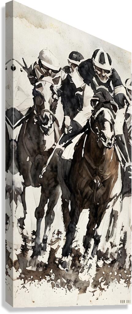 Race to Win: 1974 Horse Racing Art Canvas Print