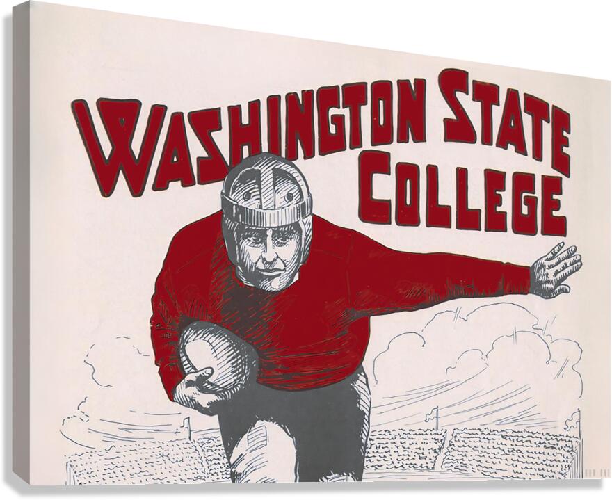 vintage washington state college football art Canvas Print