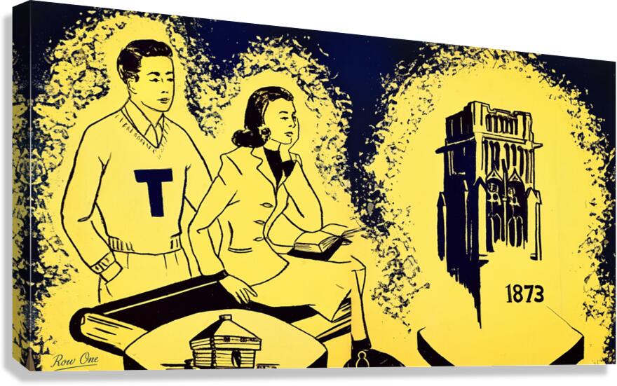 vintage toledo campus art Canvas Print