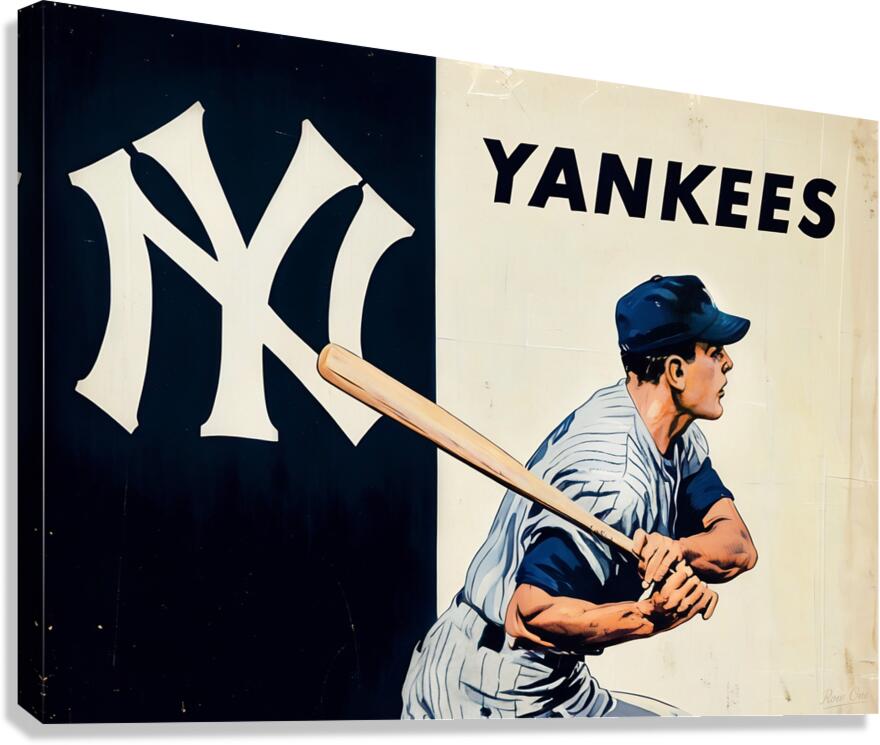 1956 New York Yankees Remix Art Canvas Print
