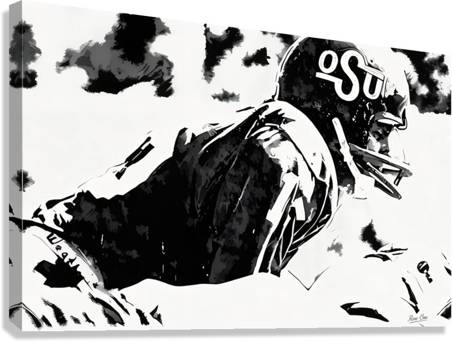 1976 Oklahoma State Cowboys Football Art Canvas Print