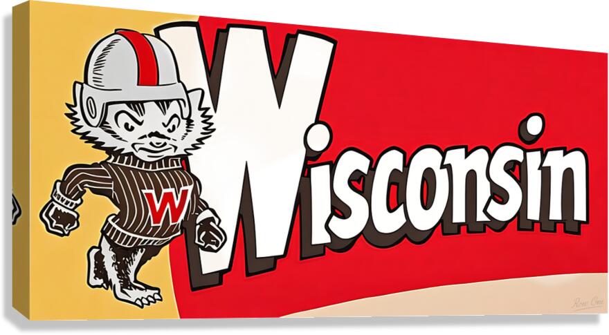 1950s Wisconsin Badgers Football Art Canvas Print