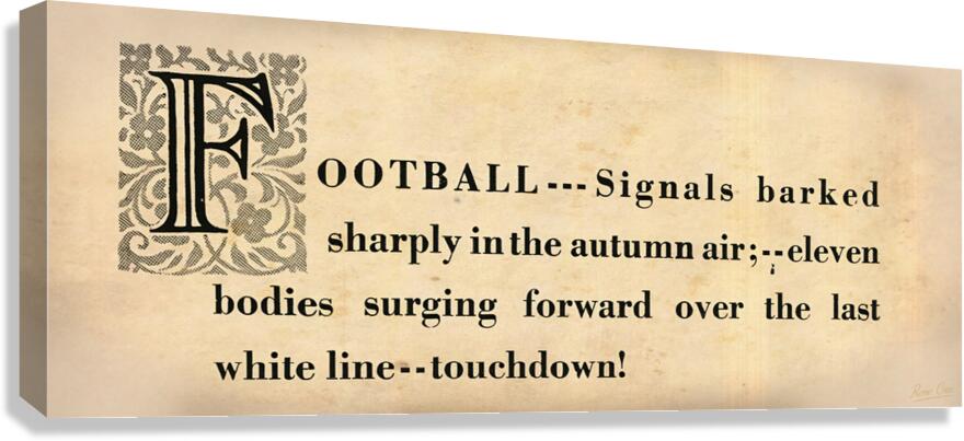 Football Touchdown Word Art Canvas Print