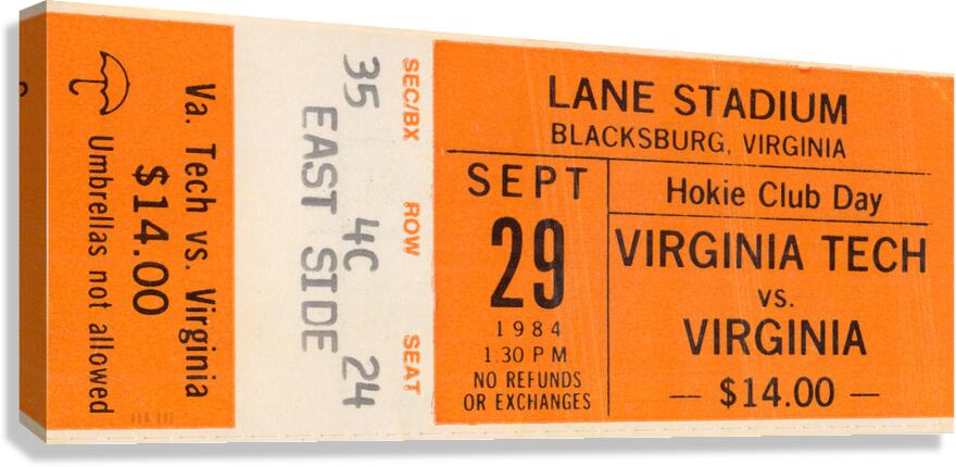 1984 Virginia Cavaliers at Virginia Tech Hokies Canvas Print