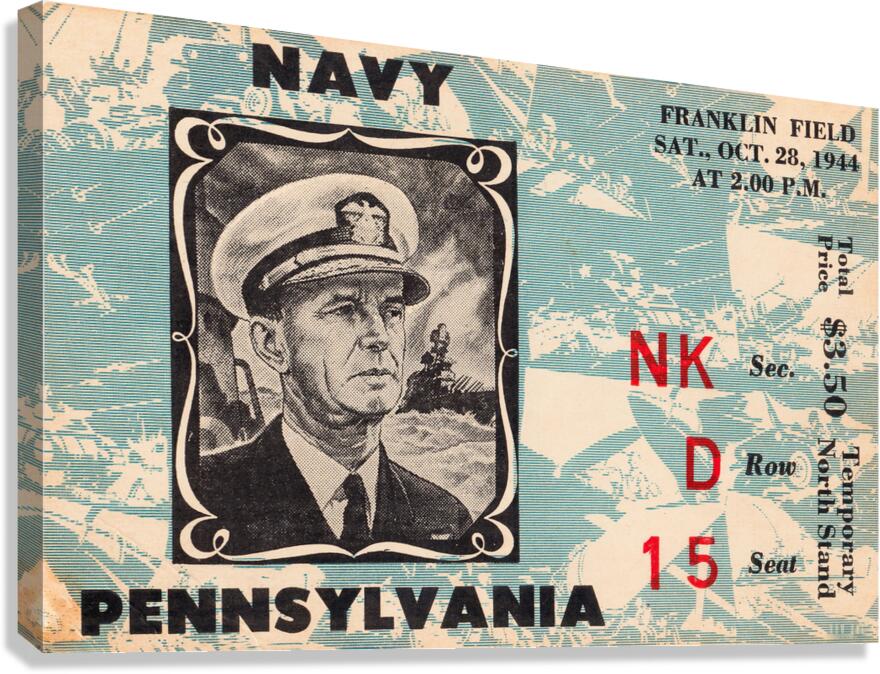 1944 Navy Midshipmen at Penn Quakers Canvas Print
