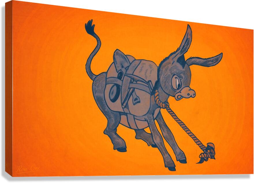 Vintage Texas Western College Burro Mascot Art Canvas Print