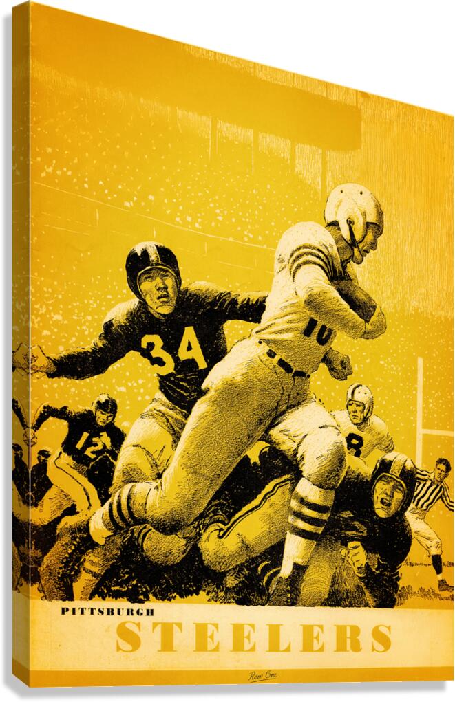 1953 Pittsburgh Steelers Football Art Remix Canvas Print