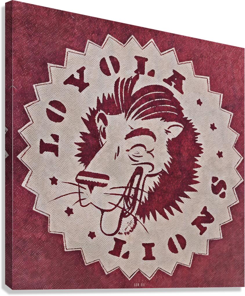 Vintage Loyola Lions Cartoon Art Canvas Print