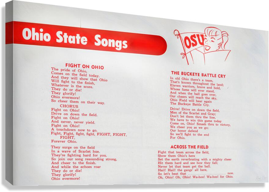 1950s Ohio State Songs Art Canvas Print