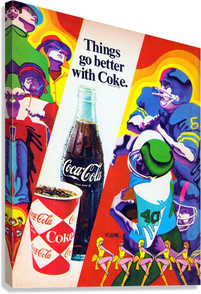 1969 Coke Football Ad Canvas Print