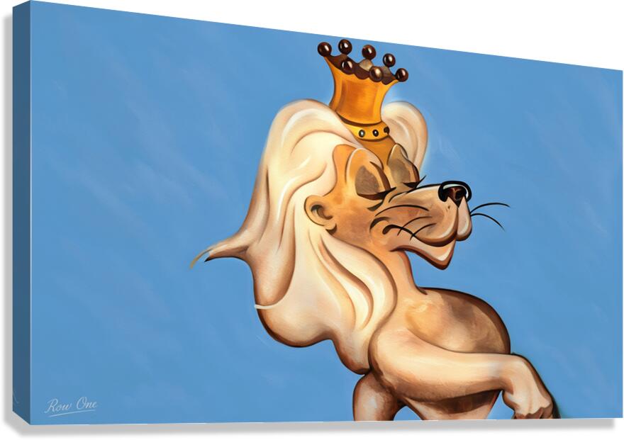 1950s Detroit Lion Champion Cartoon Canvas Print